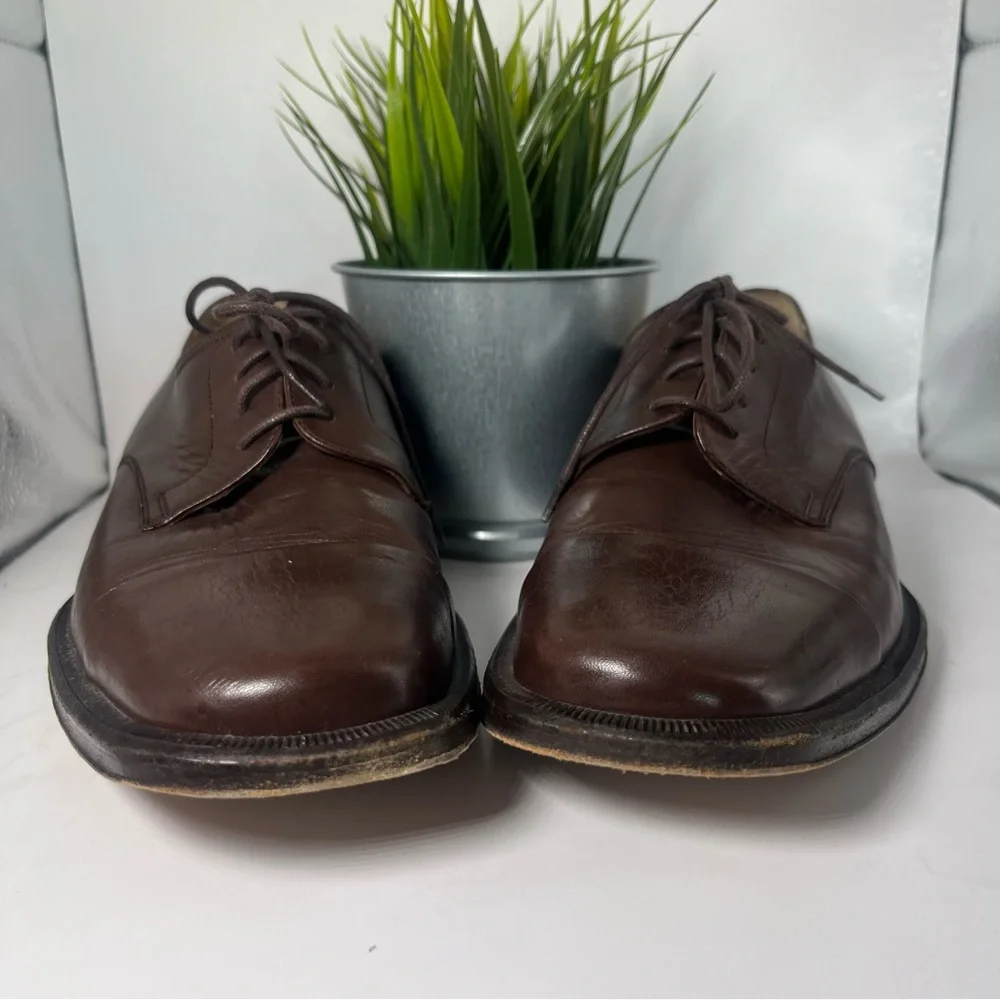 Bruno Magli Men’s Branson Handmade Leather Oxford Dress Shoes Rich‎ Brown 8.5